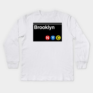 Brooklyn Subway Sign Kids Long Sleeve T-Shirt